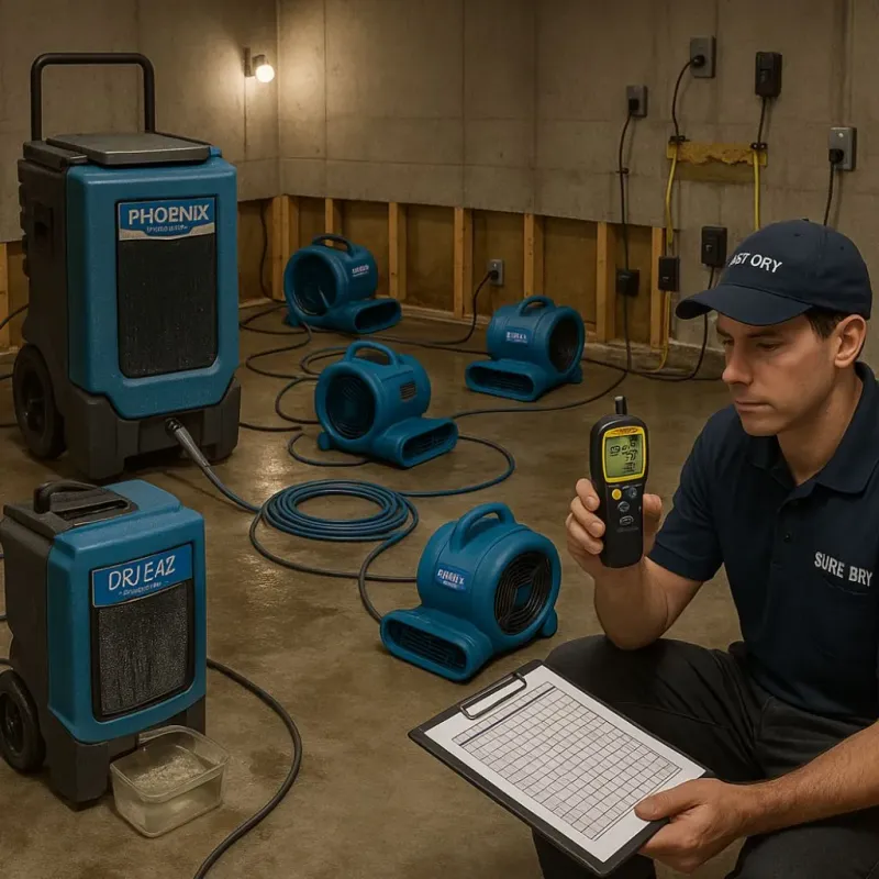 Structural Drying and Dehumidification process in Pittsfield, WI